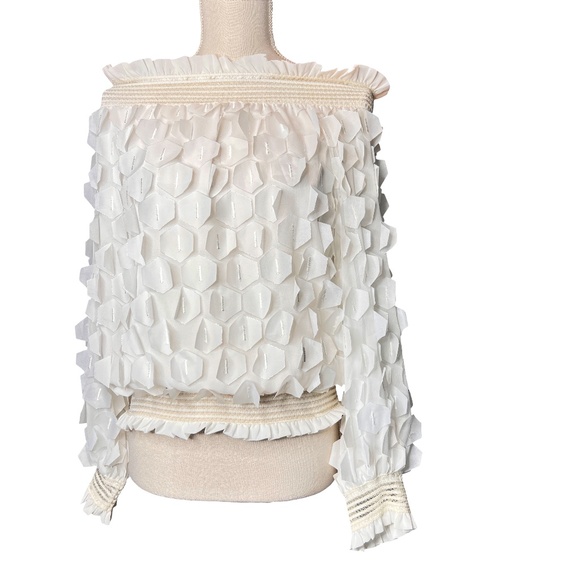 #A111   N by Nancy  Romantic  White  Cottagecore  off  shoulder Top NWT  M - Picture 1 of 11